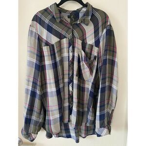 G:21 Button-Up Multicolor Plaid Shirt Size XXL